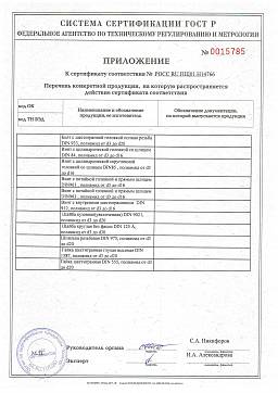 Сертификат на Болт с полной резьбой DIN 933, полиамид 2